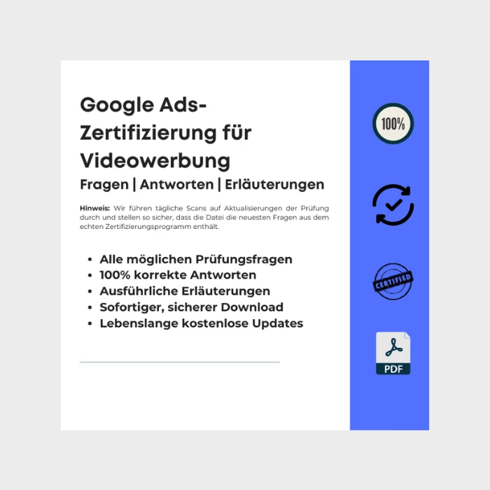 Antworten zur Google Ads-Zertifizierung für Videowerbung